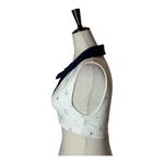 We Wore What Shirt Women Small Ivory Blue Sports Collared Crop Top Tennis Golf Photo 5