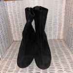 Free People  Cecile Black Suede Leather Block Heel Ankle Boots Booties‎ Sz 39 8.5 Photo 2