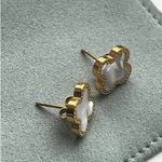 Anthropologie Clover 18K Pearlized Stud Earrings Photo 2