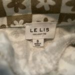 Super cute checkerboard floral mini skirt, tan and white denim Photo 4