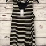 Love Riche Sleeveless Black Ivory Striped W/ Mesh Tank Top Women's Size S Small Photo 1