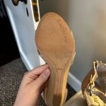 Circus by Sam Edelman Sam Edelman Kitten Wedge Heels Gold with Pink Stitching   Photo 4