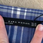 ZARA  blue checked tunic plaid midi dress Photo 2
