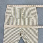 Free People  Frankie High Waist Skinny Pants Tan White Stripe Button Front 4 Photo 9