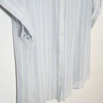 Ava & Viv Light Blue Striped Button-Up Shirt Size 2X Blue Stripe Sheer Top Photo 3