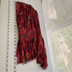 DR2 Daniel Rainn Mesh Floral Babydoll Top Sz. XS Orange Red Peplum Smocked Y2K Photo 8