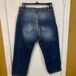 Frankie Morello of Milan women's size 26 paint distressed cotton capri cut jeans Blue Photo 3
