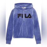 FILA NWT  Womens Velour Quarter Zip Hoodie  Marlin Large Photo 3