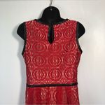 Enfocus Studio Red Lace Dress with Faux Leather Accents Size 10 Photo 4