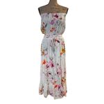 Plum Pretty Sugar White Floral Strapless Casual Women’s Maxi Dress Bridesmaid L White Size L Photo 1
