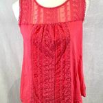 Red Camel Pink lace yoke detail cotton top size medium Photo 0