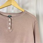 Wild Fable  XL Dusty Pink Henley Crop Top Thermal Fall Winter Boxy Flowy Boho Photo 5