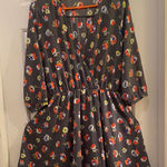 Lush Clothing Lush Gray Midi Dress with Vibrant Floral Print Photo 0