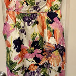 J Crew Strapless 100% Silk Mini Dress Size 0 Cream Watercolor Lined Pockets EUC Photo 0