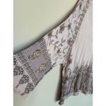 Free People  Women's Medallion Printed V-Neck Top Size M Purple Photo 4