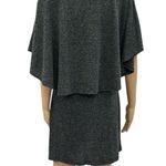 Volcom Second Trance Gray Split Sleeve Draped Cape Bodice Dress Womens Medium Photo 6