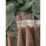 ZARA  Green Floral Sheer Metallic Button Blouse Top Size Small Flowy Boho Career Photo 8