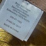 Stylish Tan Sun Hat with Black Embroidery On Vacay Straw Floppy Hat Photo 8