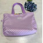 Estée Lauder Cute Lavender Polka Dot Tote Bag Large Casual Shopping Beach Bag Photo 0