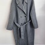 Gap  grey relaxed wool blend tie waist coat XL Minimalist double faced soft Photo 0