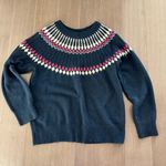 Croft & Barrow  Fare Isle Navy Sweater with Pink and Cream Accents woman’s sz L Photo 6