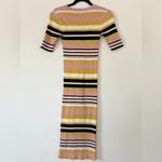 frame denim Frame Baja Stripe Cotton and Cashmere Rib Knit Midi T Shirt Dress Photo 4