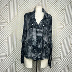 Evereve Marrakech Tie Dye Amber‎ Moto Jacket Black Gray Size Medium Photo 2