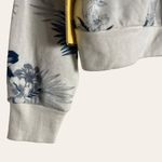 Vintage Havana White Blue Floral Print Zip Up Cropped Hoodie Size Small Photo 7