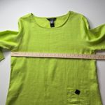 Ali Miles 100% Linen Tunic Top Sz Large Lime Green Artsy Coastal Resort Beachy Photo 9