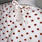 Orange Creek  Brown Polka Dot Linen Top Photo 2