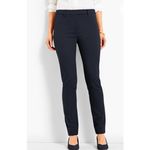 Talbots  High-Waist Straight Pants Women's Size 0P Navy Blue Flat Front Stretch Photo 1