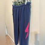 Aviator Nation  Bolt Fade Sweapants In Navy/ Pink Purple Photo 2