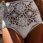 Raga New. ivory high waisted crochet bikini bottom. Retails $99 Photo 0