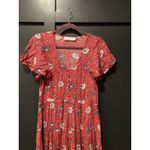 AUGUSTE Valentina Fiesta Day Dress Off Red Metallic Cranes short sleeve midi 2 Photo 3