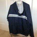 Nike Vintage woman’s size large 12-14 navy and white lined 1/4 zip windbreaker Photo 9