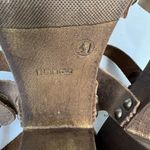 A. Giannetti 41 10.5 Italy Wooden Heels Sandal Shoes Brown Leather Open Toe Boho Photo 11