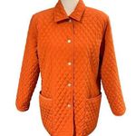 Susan Graver  Quilted Utility Jacket Size S Orange Barn Equestrian Cabincore Photo 0