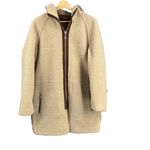 Avec Les Filles Women’s Reversible Faux Shearling Hooded Coat Brown Tan Size S Photo 1
