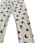 Beach Riot Sport Cream Ribbed Leggings Moon Star Print Stretch Athletic Medium Photo 4