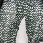 The Royal Standard Green & White Print Sheer Tunic 3/4 Bell Sleeves Tunic Small Photo 4
