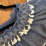 Paper Crane  blue tassel off shoulder blouse M Photo 6