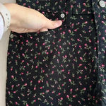 Levi's Levi’s Mid Length Shorts, Floral Print, Black Shorts with Pink Flowers, Size 28 Photo 7