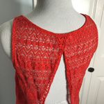 Everly Open Back See Through Lace Tank Top Red Orange Size Small Photo 4