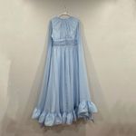 Mac Duggal  56082 Chiffon Cape Sleeve Ankle Length Dress with Keyhole sz 14 Photo 7