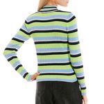 Circus by Sam Edelman NWT Circus NY Mock Neck Long Sleeve Stripe Print 2nd Skin Top Photo 3
