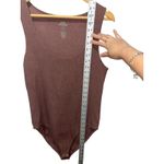 Good American  Ribbed Bodysuit Size 4 Body Contour Brown Stretch Comfy Photo 6