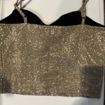 BE ORIGINAL SPARKLE CROP TOP SIZE M BOW NWT ADJ STRAP HOLIDAY PARTY Light Gold Size M Photo 2