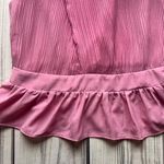 EXPRESS Pink Twist Halter Neck Pleated Peplum Tank Top Photo 3