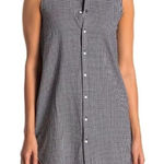 ONIA  Kaylee Button Front Shirt Dress Small Black White Gingham Plaid Mini Casual Photo 0