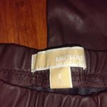 Michael Kors chocolate leather leggings sz 8 Photo 2